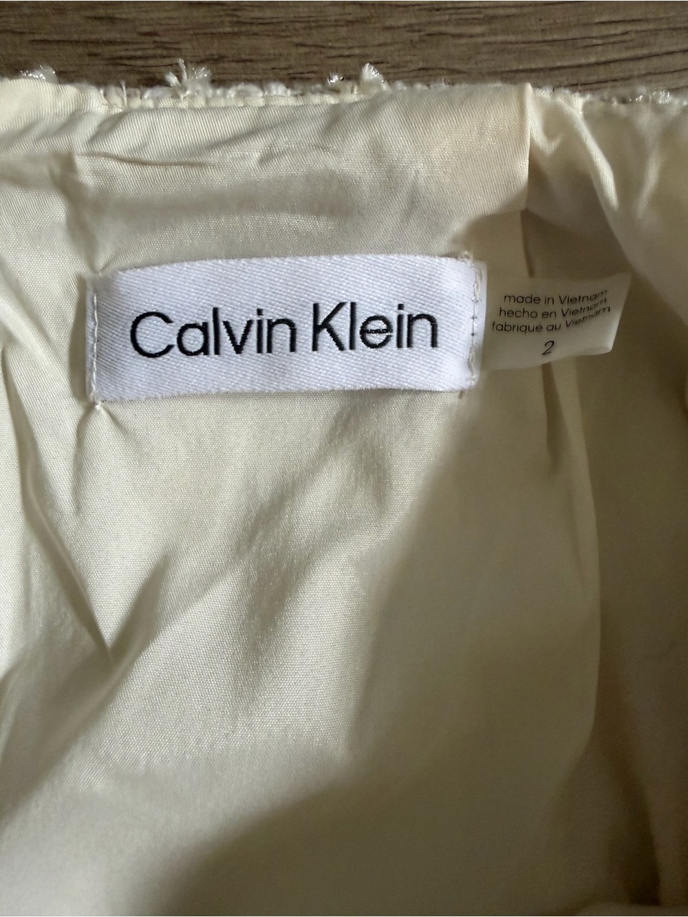 Calvin Klein Cream Check Tweed Pencil Skirt Size 2 - Picture 5 of 9